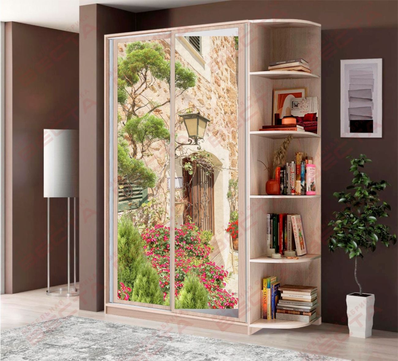 шкаф-купе 1,1м фотопечать+терминал «Курс-Мебель»