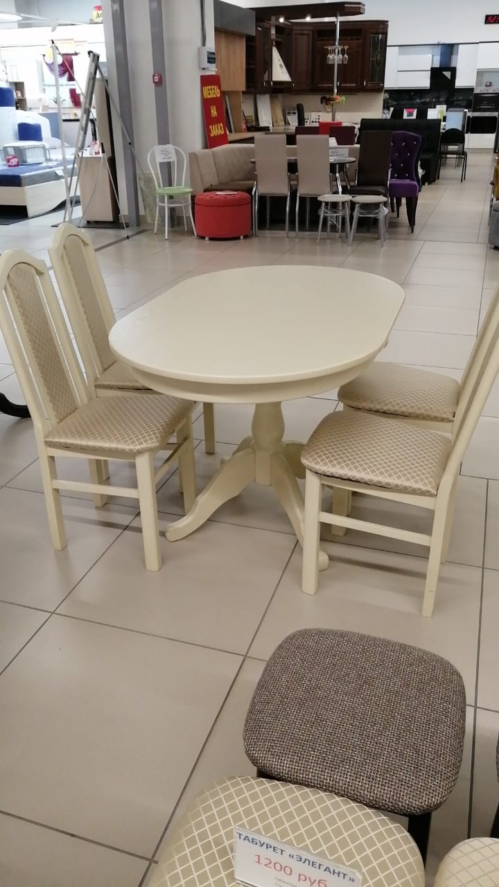 стол элегант он-1300 овальный нераздвижной  «Курс-Мебель»