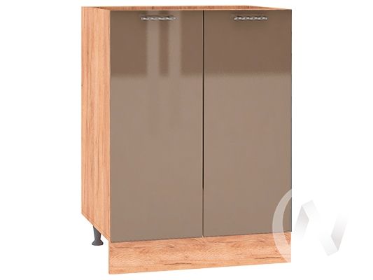 кухня "валерия-м": шкаф нижний 600, шн 600 новый (капучино глянец/корпус венге) «Курс-Мебель»