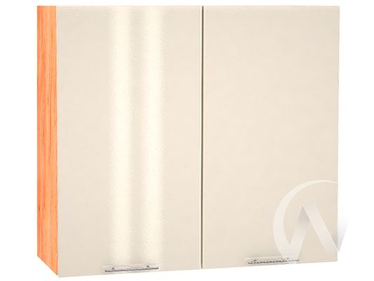 кухня "валерия-м": шкаф верхний 800, шв 800 новый (ваниль глянец/корпус венге) «Курс-Мебель»