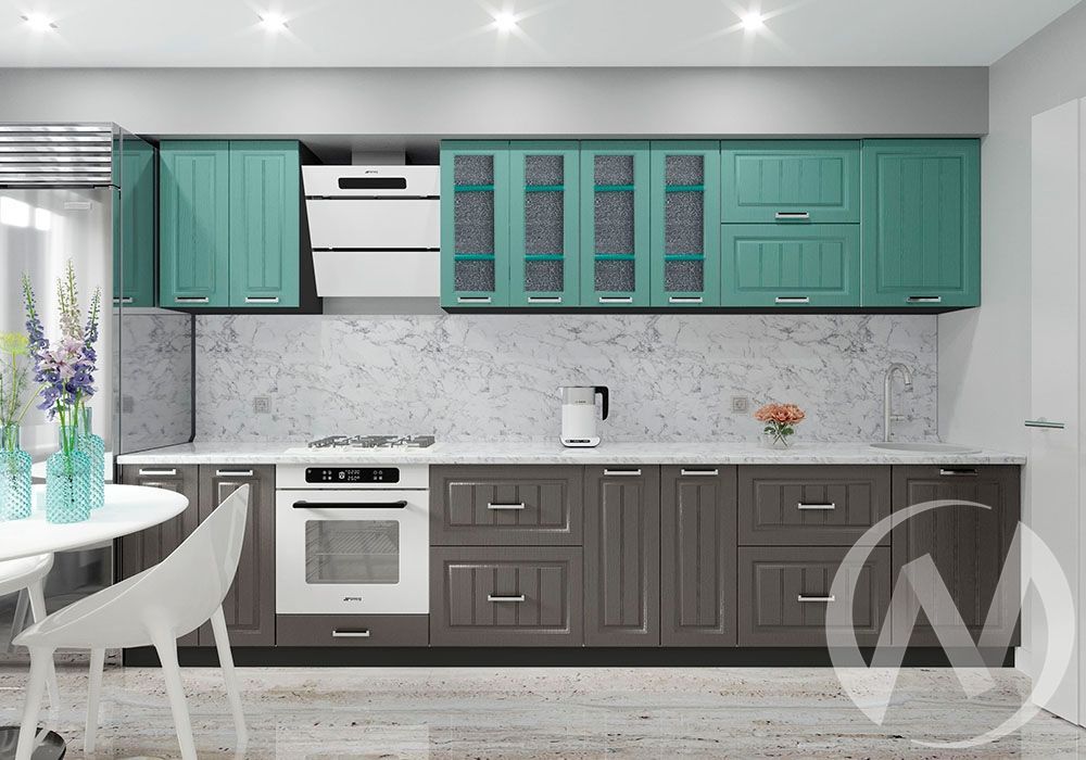 кухня "луксор": клен бирюза/клен серый «Курс-Мебель»