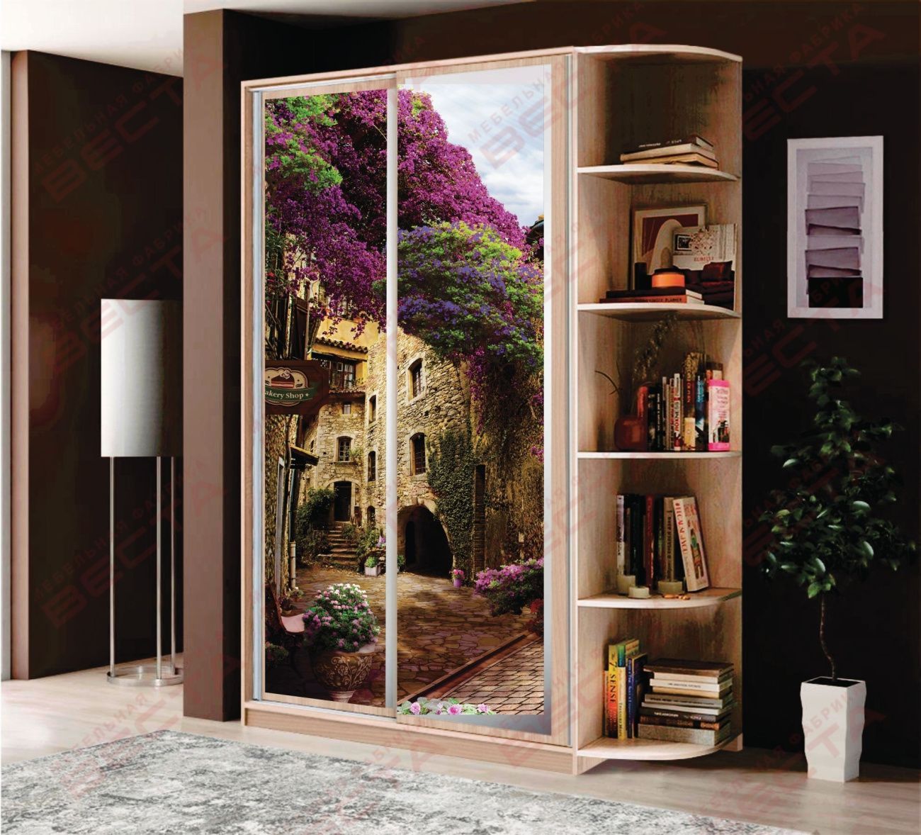 шкаф-купе 1,1м фотопечать+терминал «Курс-Мебель»