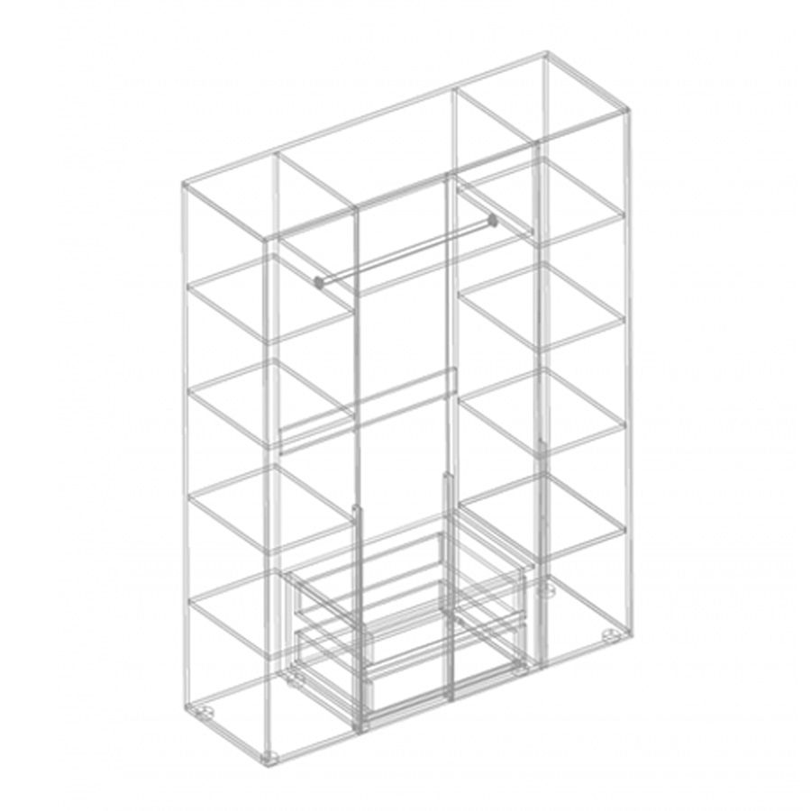 мс "ева" шкаф 4-ств для одежды  «Курс-Мебель»