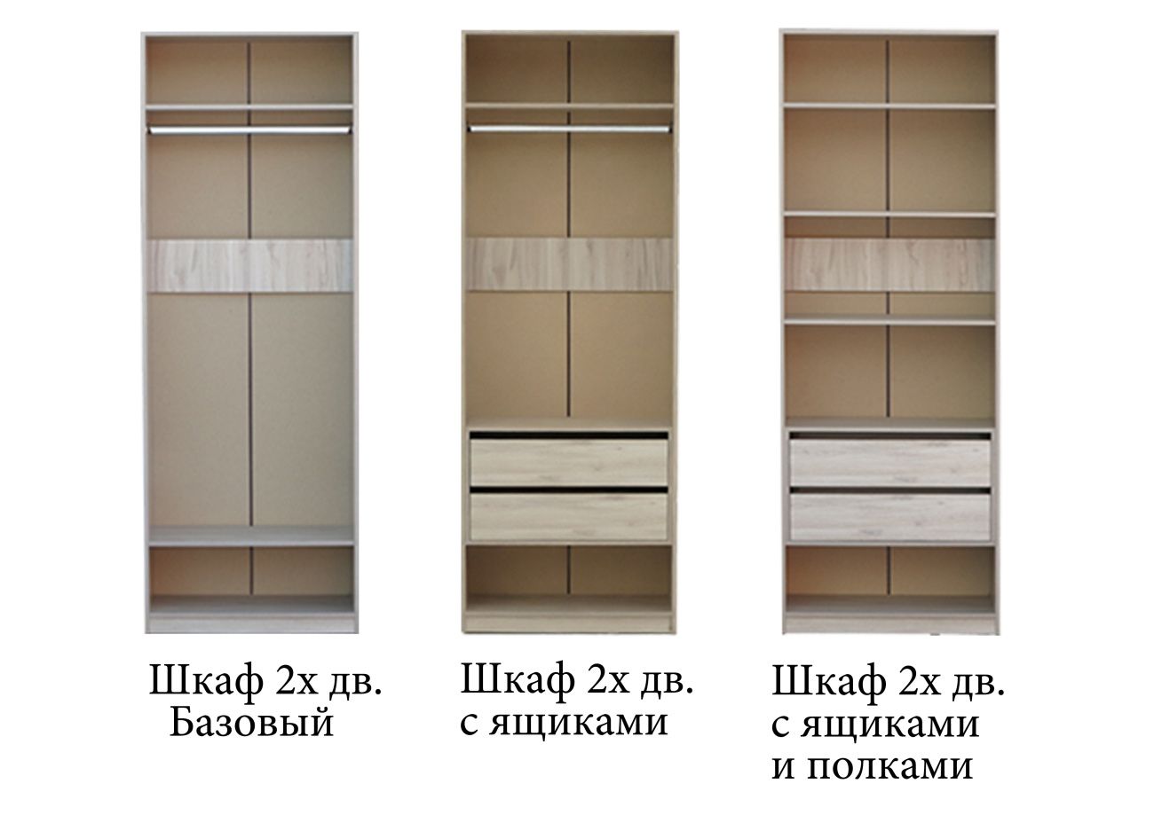 шкаф "триумф" 2х дв базовый + антресоль  «Курс-Мебель»