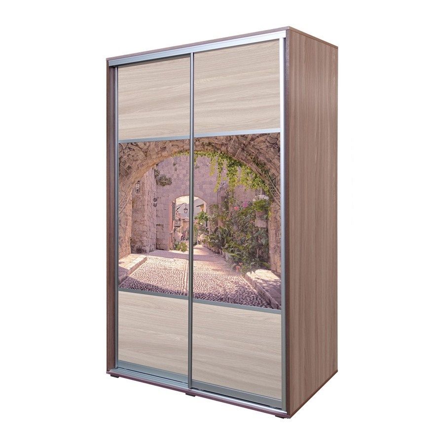 шкаф-купе широкий прайм 3-х дверный (стекло черное, лдсп) «Курс-Мебель»