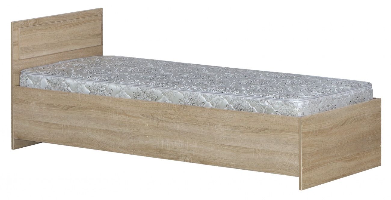 кровать 800-2 (прямые спинки) с матрасом «Курс-Мебель»
