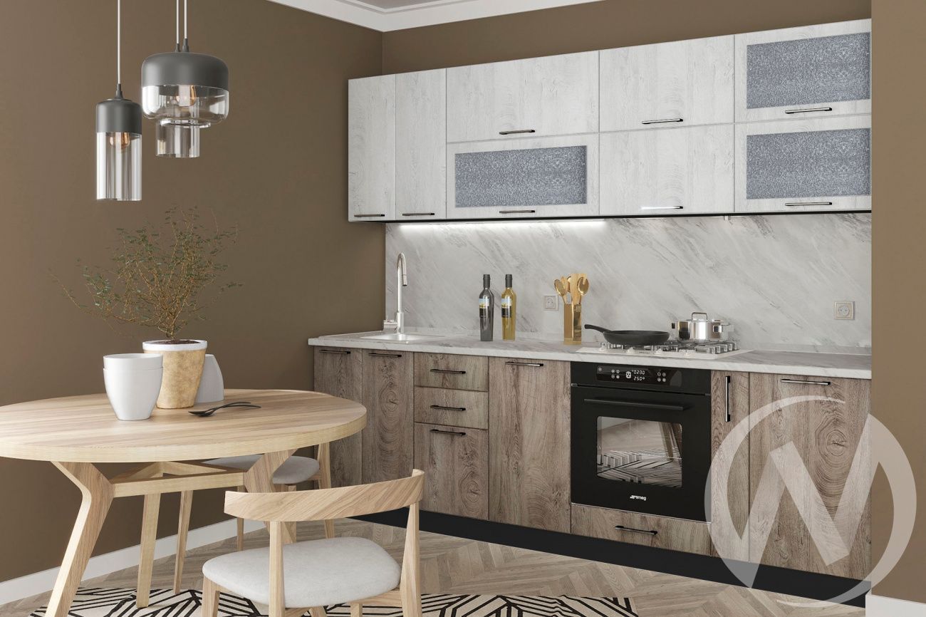 кухня "палермо": дуб остин серый/дуб остин беж «Курс-Мебель»