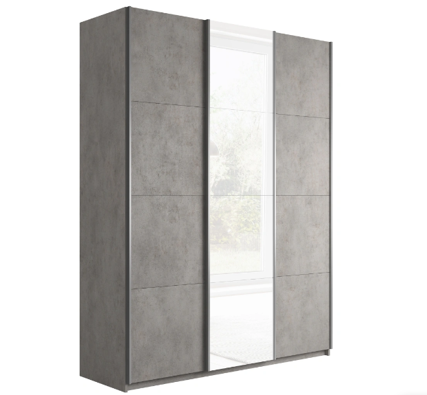 шкаф-купе широкий прайм 3-х дверный (лдсп, стекло белое) «Курс-Мебель»