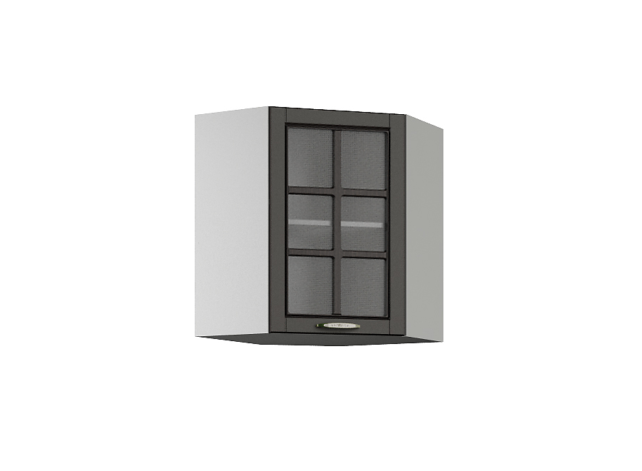 лондон шкаф верхний угловой со стеклом швус 600*600 «Курс-Мебель»