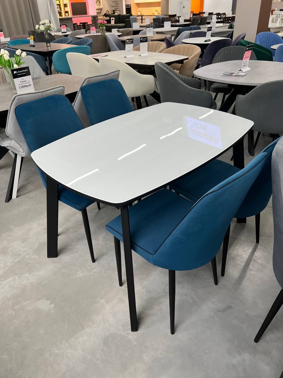 стол милтон 2 стекло optiwhite «Курс-Мебель»