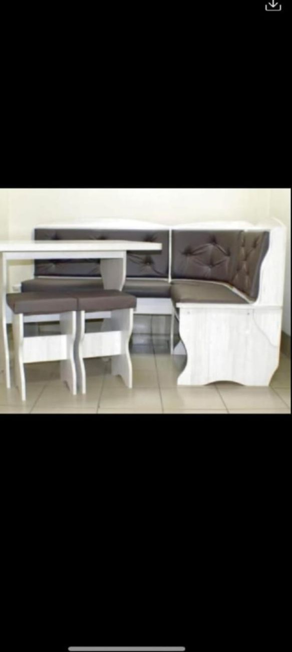 кухонный уголок романтик 2 сосна винтерберг, к/з basel stoun «Курс-Мебель»