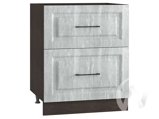 кухня "либерти": шкаф нижний с 2-мя ящиками 600, шн2я 600 (холст грей/корпус венге)  «Курс-Мебель»