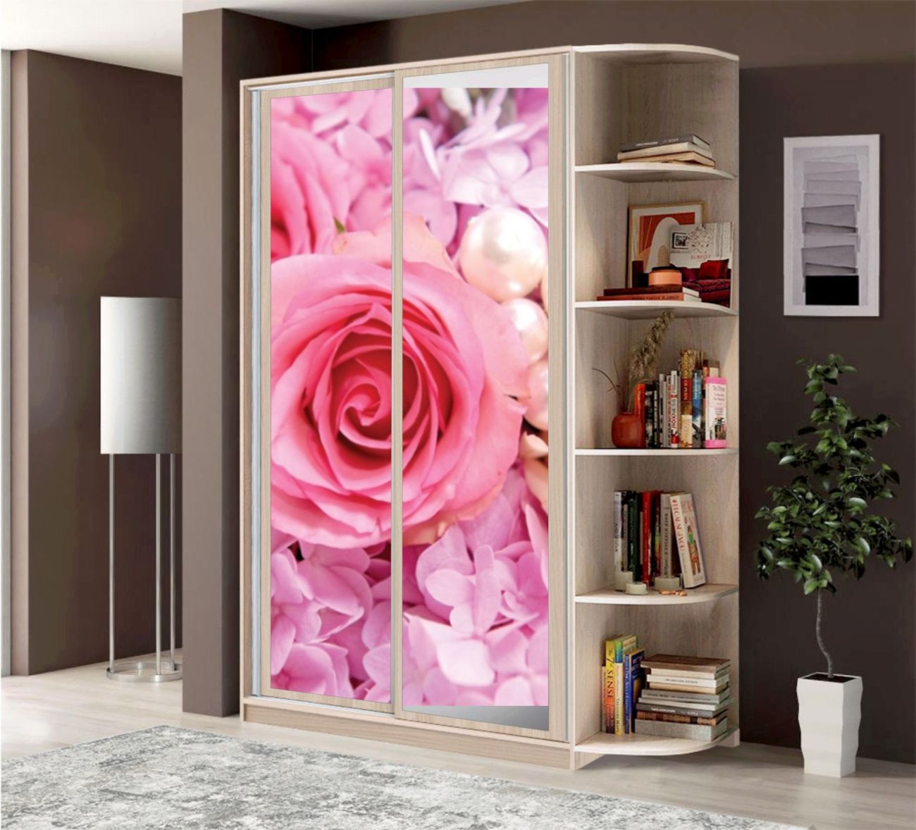 шкаф-купе 1,1м фотопечать+терминал «Курс-Мебель»