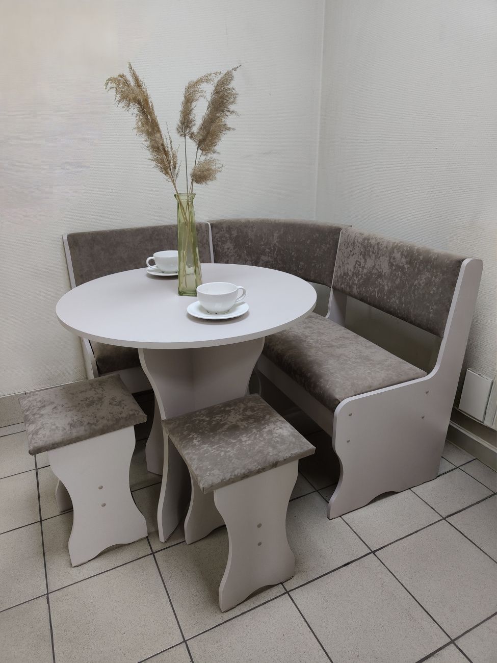 кухонный уголок лотос, лдсп мускат, велюр коричневый «Курс-Мебель»