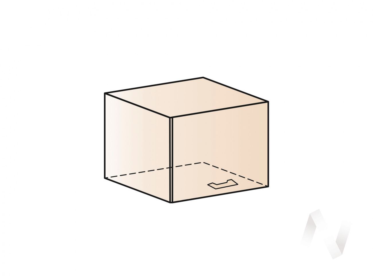 кухня "терра": шкаф верхний горизонтальный 500, швг 500 (ваниль софт/ель карпатская/корпус венге) «Курс-Мебель»