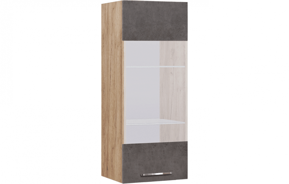 стенка "лофт" подвесной шкаф со стеклом  «КурсМебель»