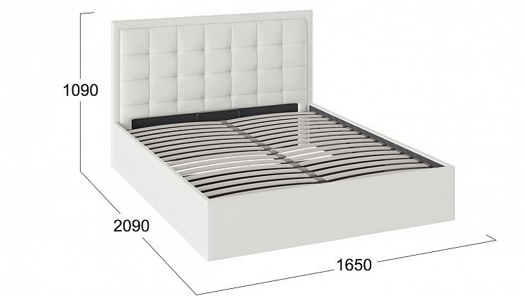 кровать с пм «ника» (кожзам белый) «Курс-Мебель»