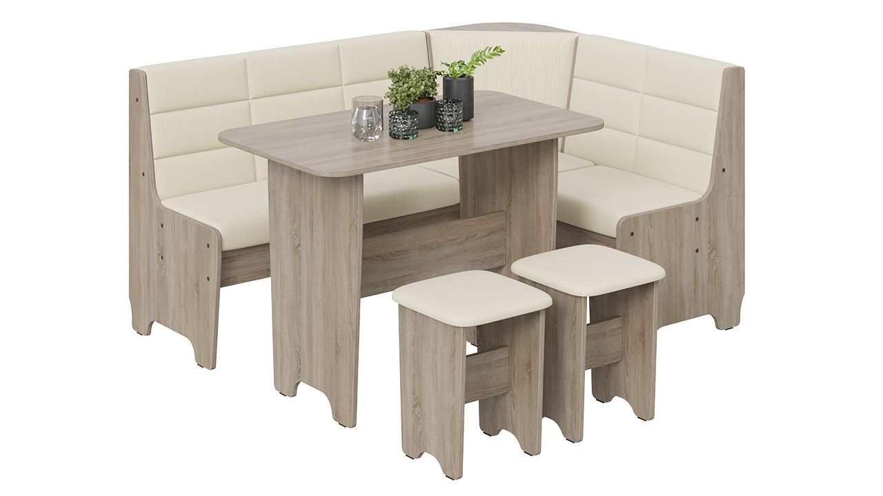 кухонный уголок «техас» исп.2 дуб сонома трюфель/кашемир крем «Курс-Мебель»