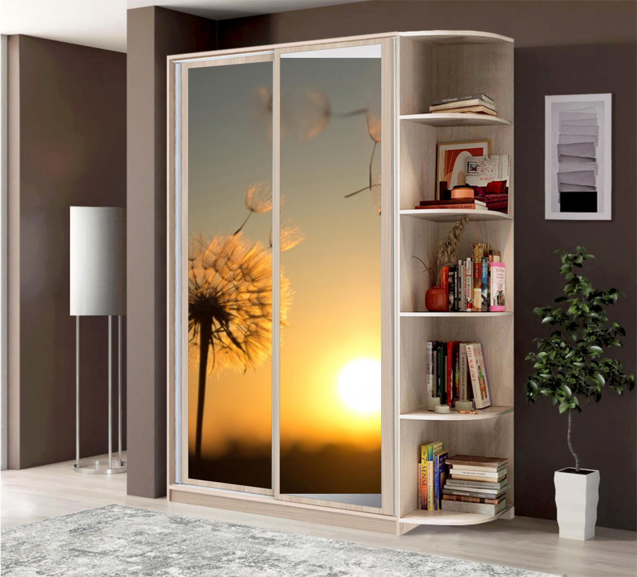 шкаф-купе 1,1м фотопечать+терминал «Курс-Мебель»