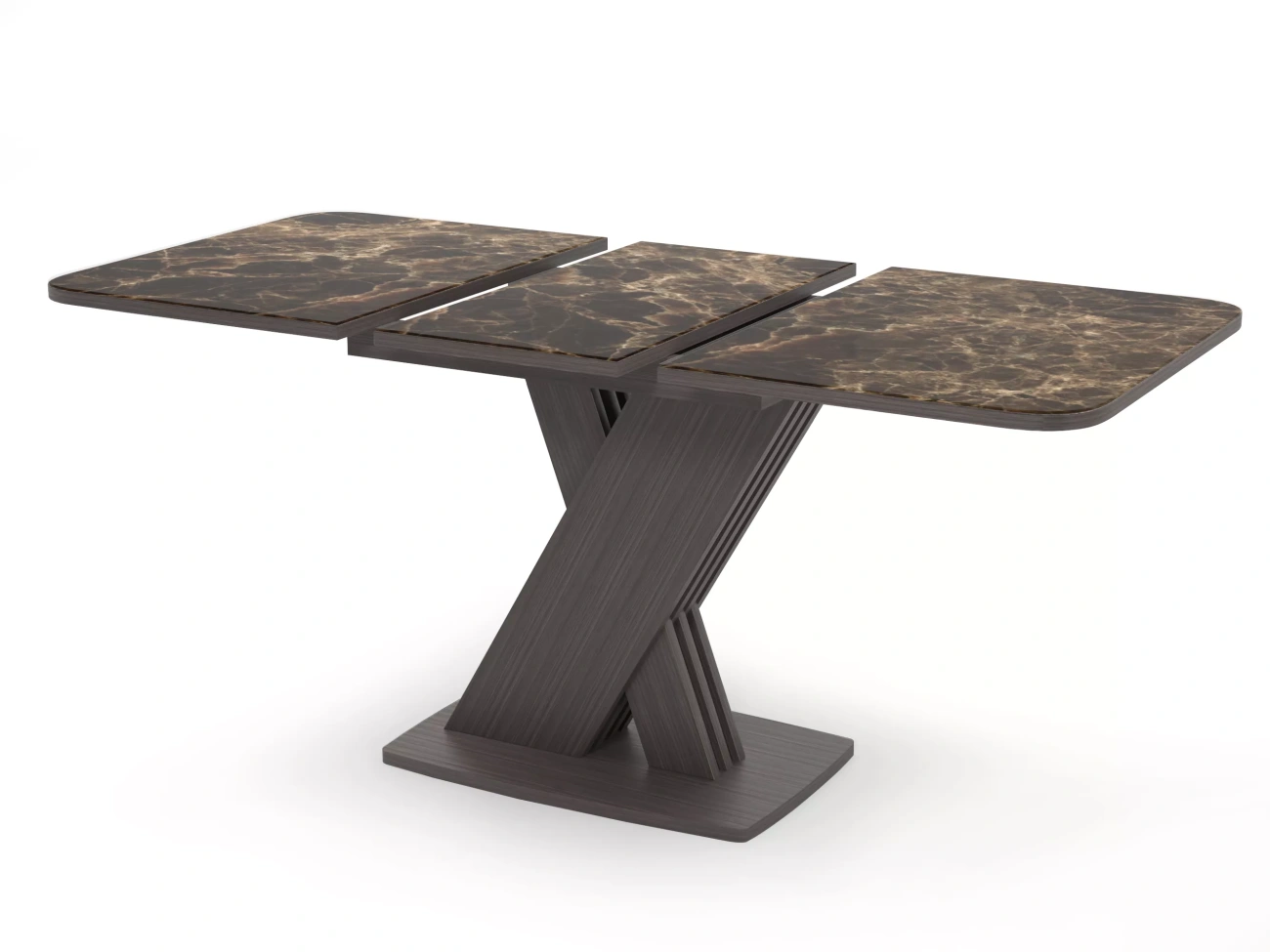 стол неаполь раздвижной в1, фотопечать мрамор коричневый / венге / венге / венге «Курс-Мебель»