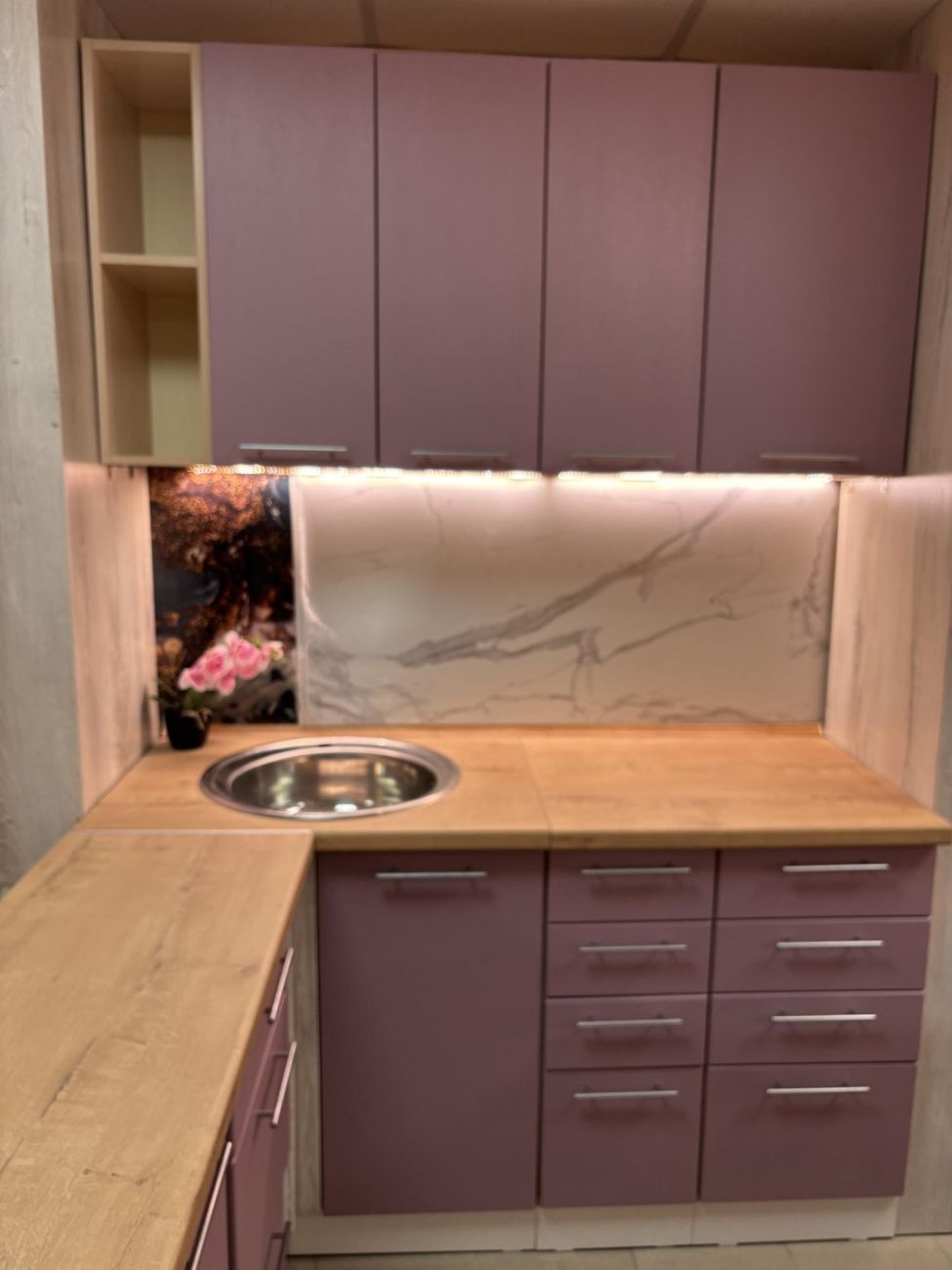 мдф сирень (островок из узких корпусов) «Курс-Мебель»