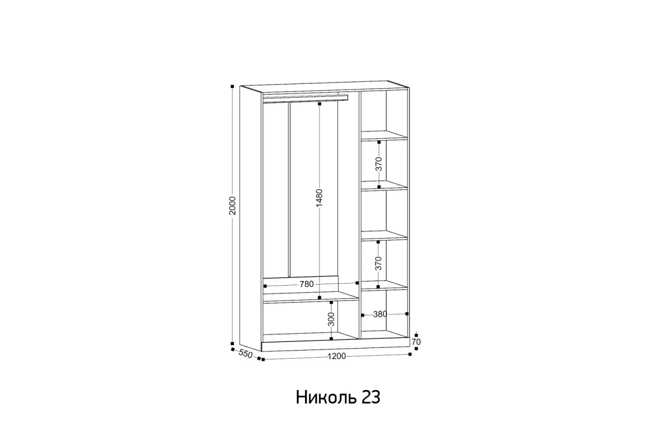 "николь 23" шкаф 3-х ств. «Курс-Мебель»