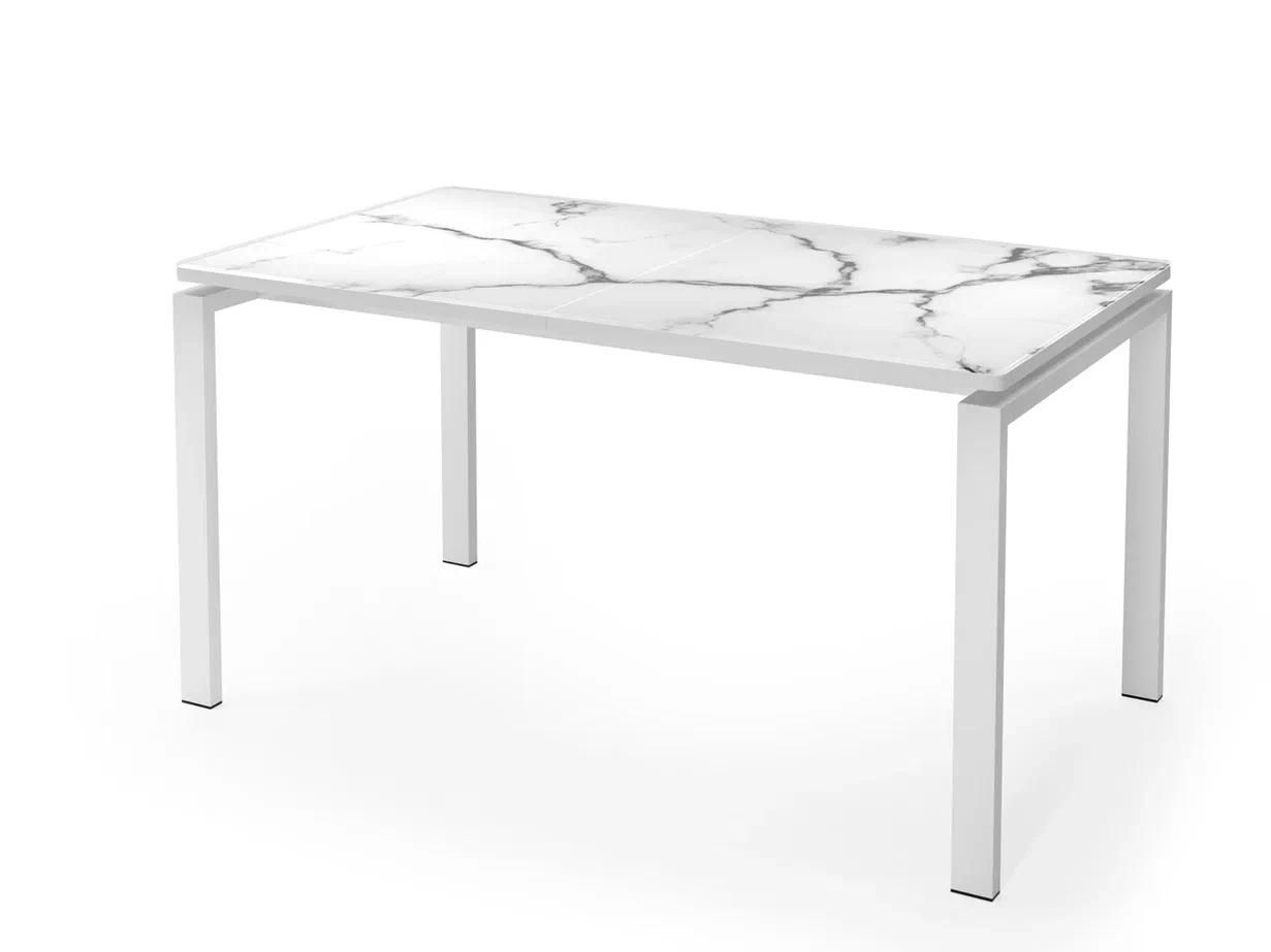стол ареа раздвижной в4, пластик матовый мрамор белый / белый «Курс-Мебель»