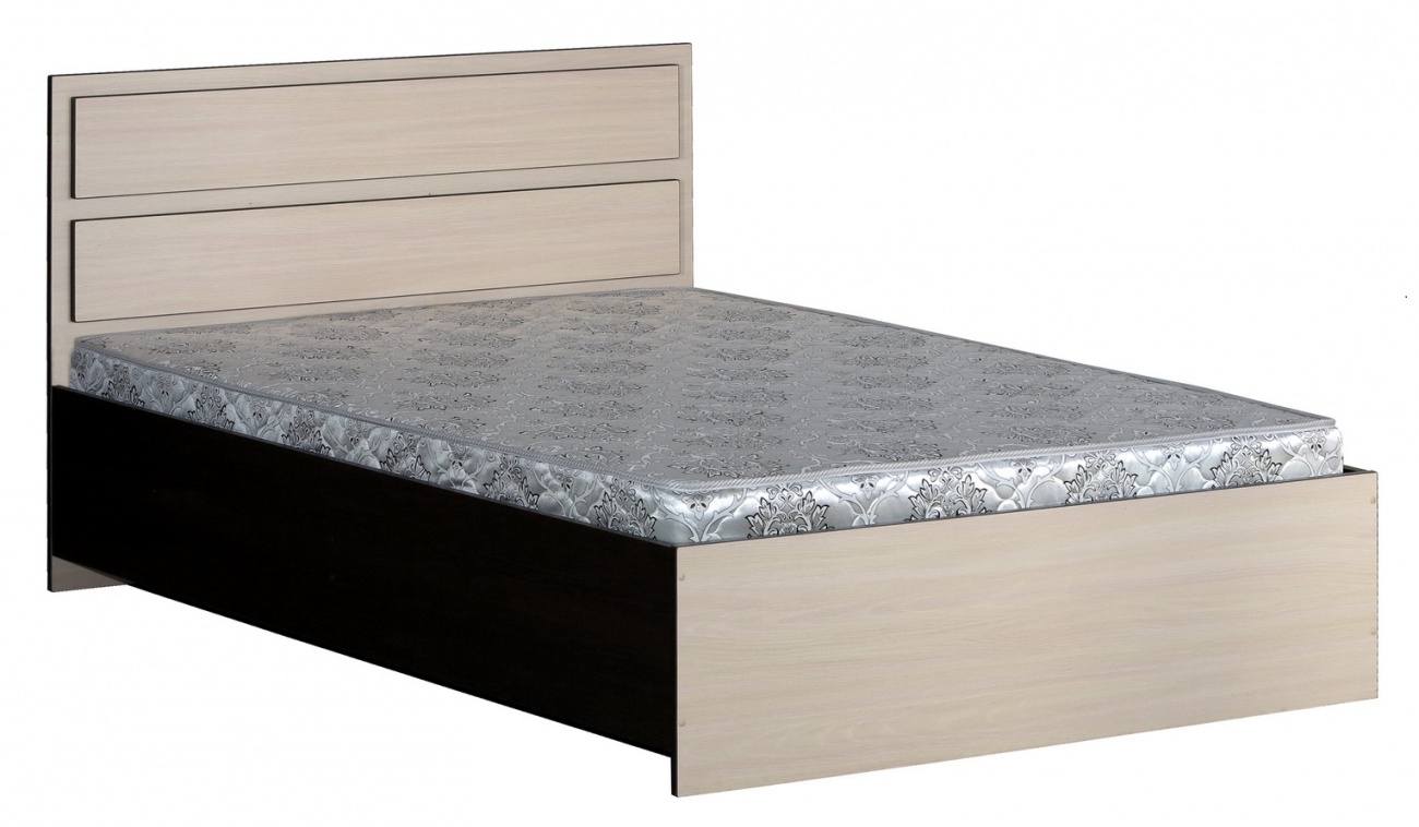 кровать 1600-2 (прямые спинки) с матрасом «Курс-Мебель»