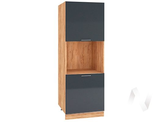 кухня "валерия-м": шкаф пенал 600, шп 600 (антрацит глянец/корпус белый) «Курс-Мебель»