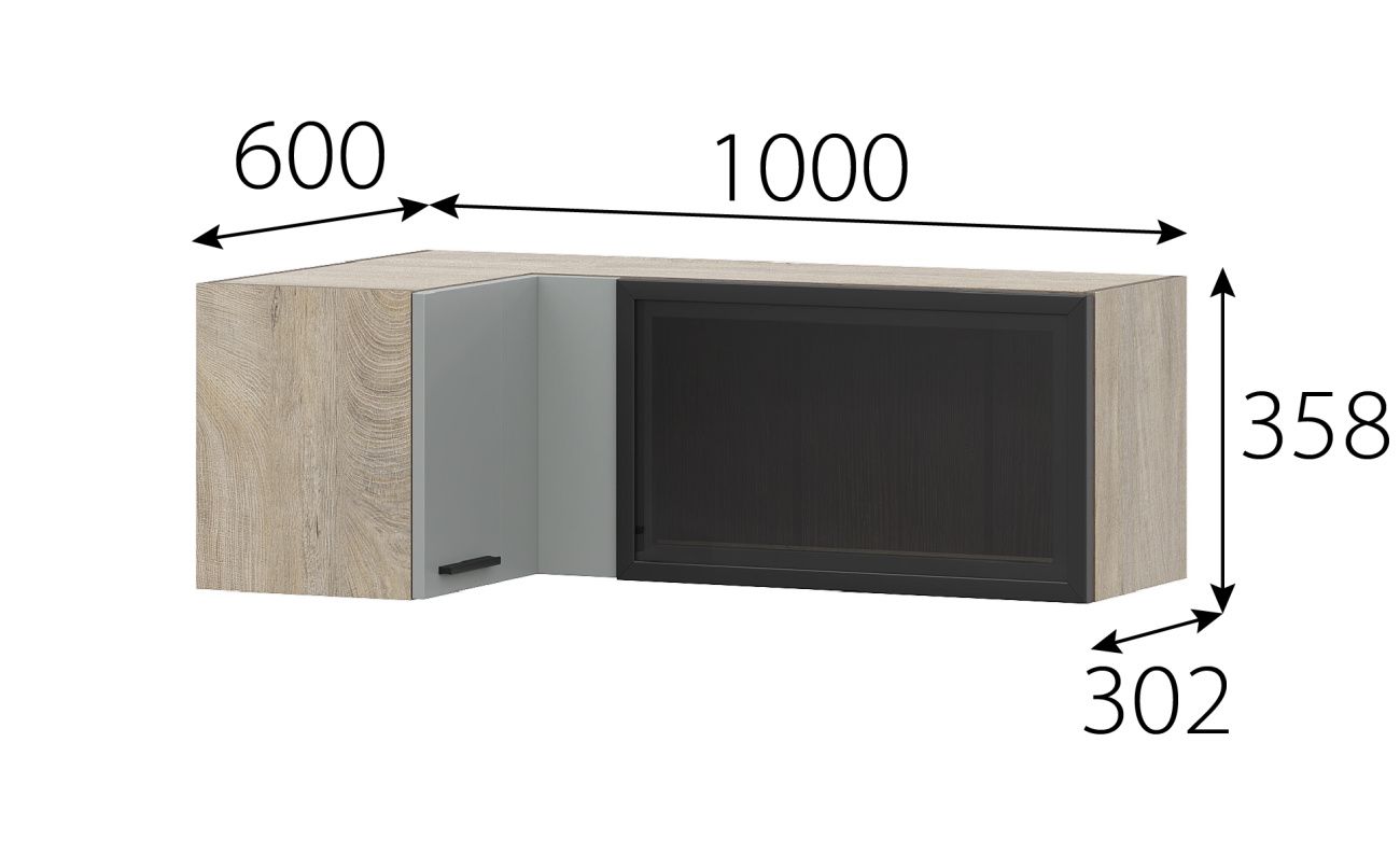 "этна" шкаф навесной барный 1000 (10му1я)+фасад рмдф «Курс-Мебель»