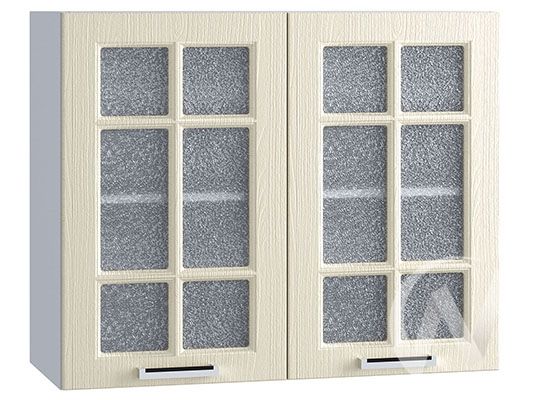 кухня "луксор": шкаф верхний со стеклом 800, швс 800 (клен бирюза/корпус венге)   «Курс-Мебель»