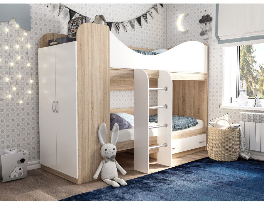 кровать карлсон люкс 2-х ярусная со шкафами  «Курс-Мебель»