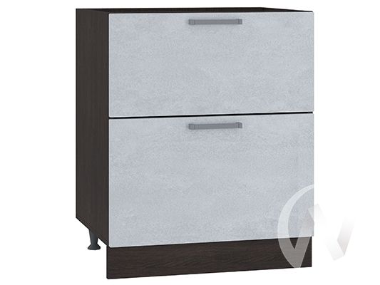 кухня "лиана": шкаф нижний с 2-мя ящиками 600, шн2я 600 (бетон графит/корпус венге) «Курс-Мебель»