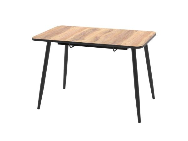 стол турин раздвижной в1, пластик дуб вотан / черный «Курс-Мебель»