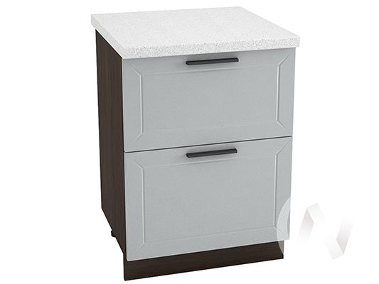 кухня "глетчер": шкаф нижний с 2-мя ящиками 600, шн2я 600 (маренго силк/корпус венге) «Курс-Мебель»