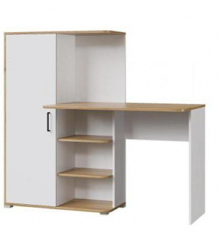 стол со шкафом  "stif" белый (шкаф слева) «Курс-Мебель»