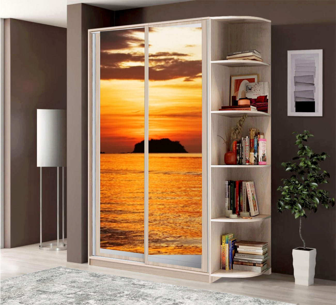 шкаф-купе 1,1м фотопечать+терминал «Курс-Мебель»