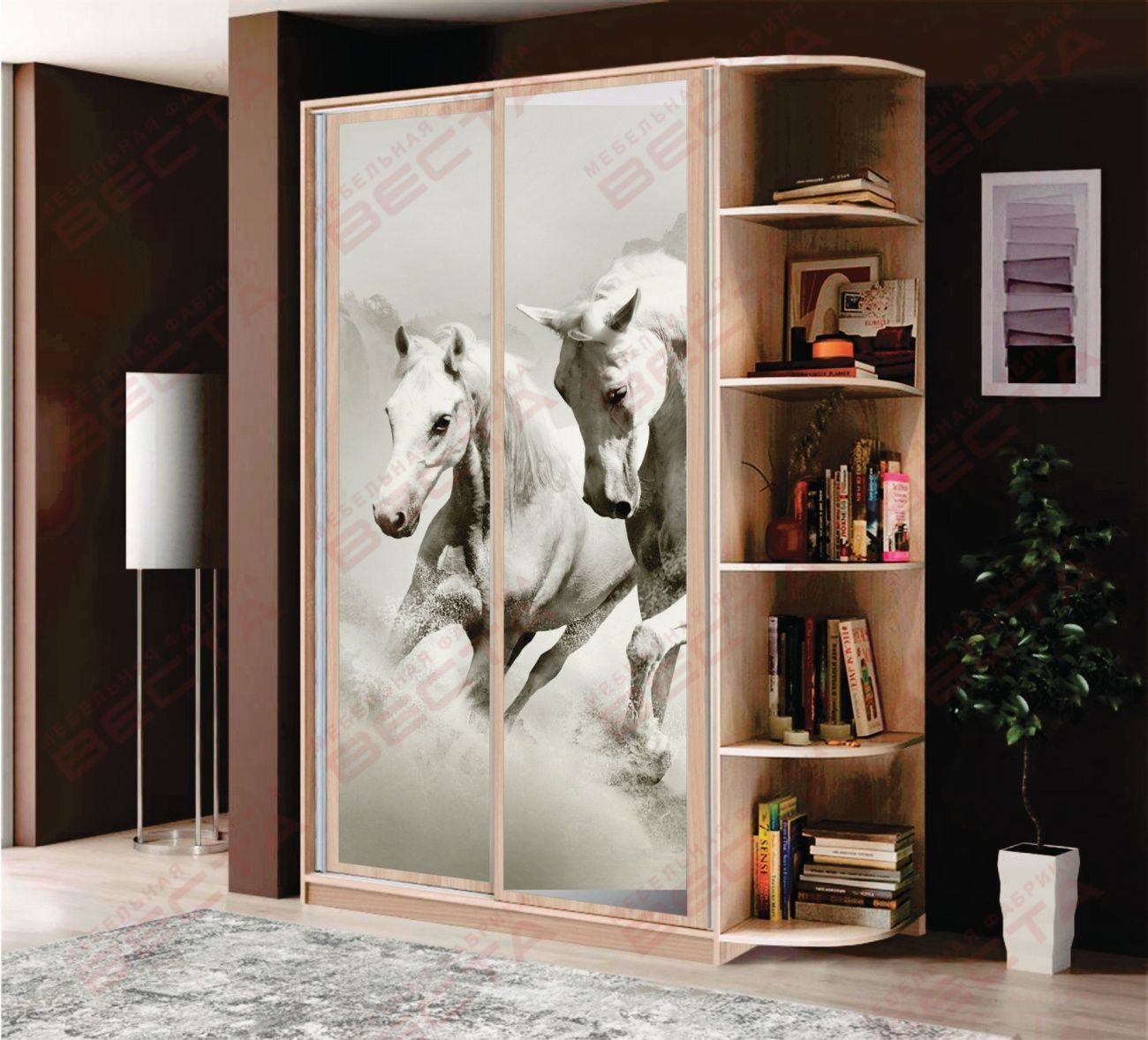 шкаф-купе 1,1м фотопечать+терминал «Курс-Мебель»