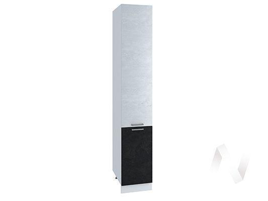 кухня "лиана": шкаф пенал 400, шп 400 н (бетон снежный/графит/корпус венге) «Курс-Мебель»