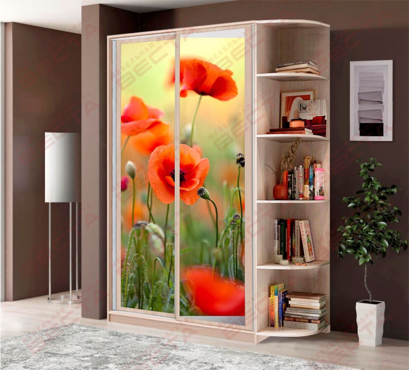 шкаф-купе 1,1м фотопечать+терминал «Курс-Мебель»