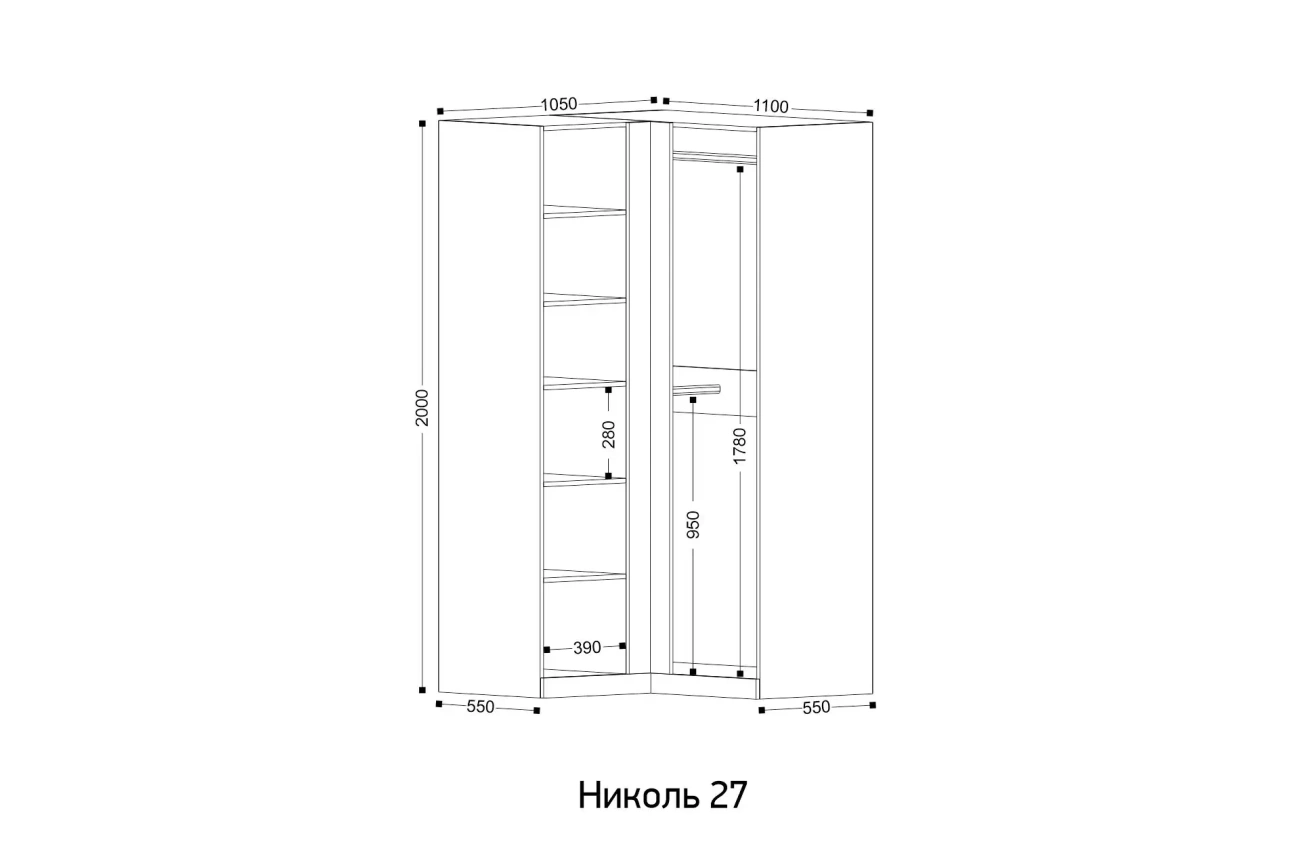 "николь 27" шкаф угловой «Курс-Мебель»