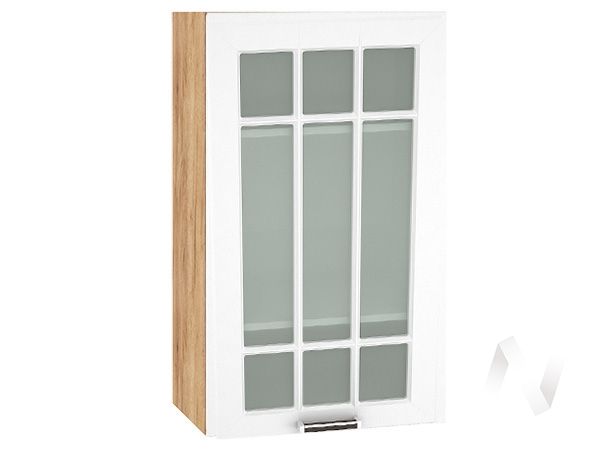 кухня "прага": шкаф верхний со стеклом 509, швс 509 (белое дерево/корпус венге) «Курс-Мебель»