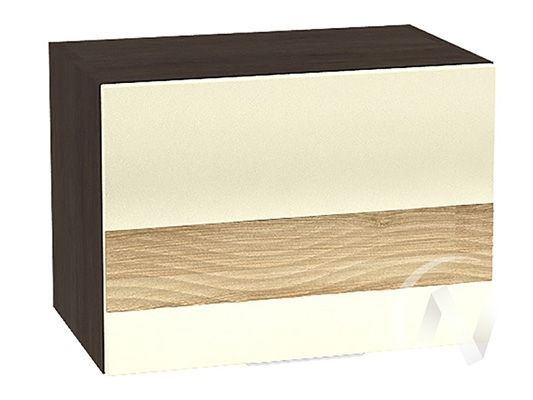 кухня "терра": шкаф верхний горизонтальный 500, швг 500 (ваниль софт/ель карпатская/корпус венге) «Курс-Мебель»