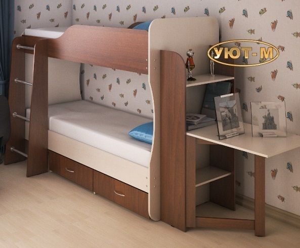 кровать 2-х ярусная со столом «Курс-Мебель»