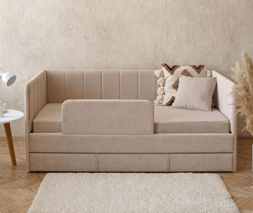 dream line 90*180 в полоску с матрасом «Курс-Мебель»