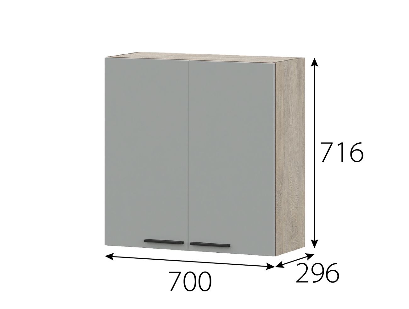 "этна" шкаф навесной 700 (7в2) софт «Курс-Мебель»