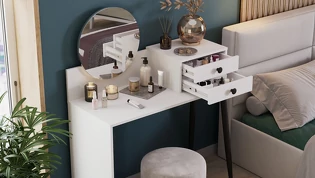 стол туалетный «стилтон» тип 1 белый, черный муар «Курс-Мебель»