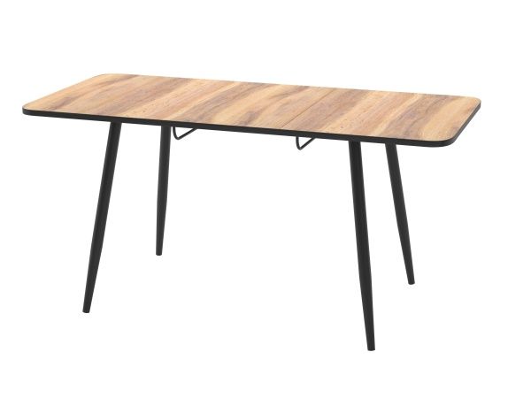 стол турин раздвижной в1, пластик дуб вотан / черный «Курс-Мебель»