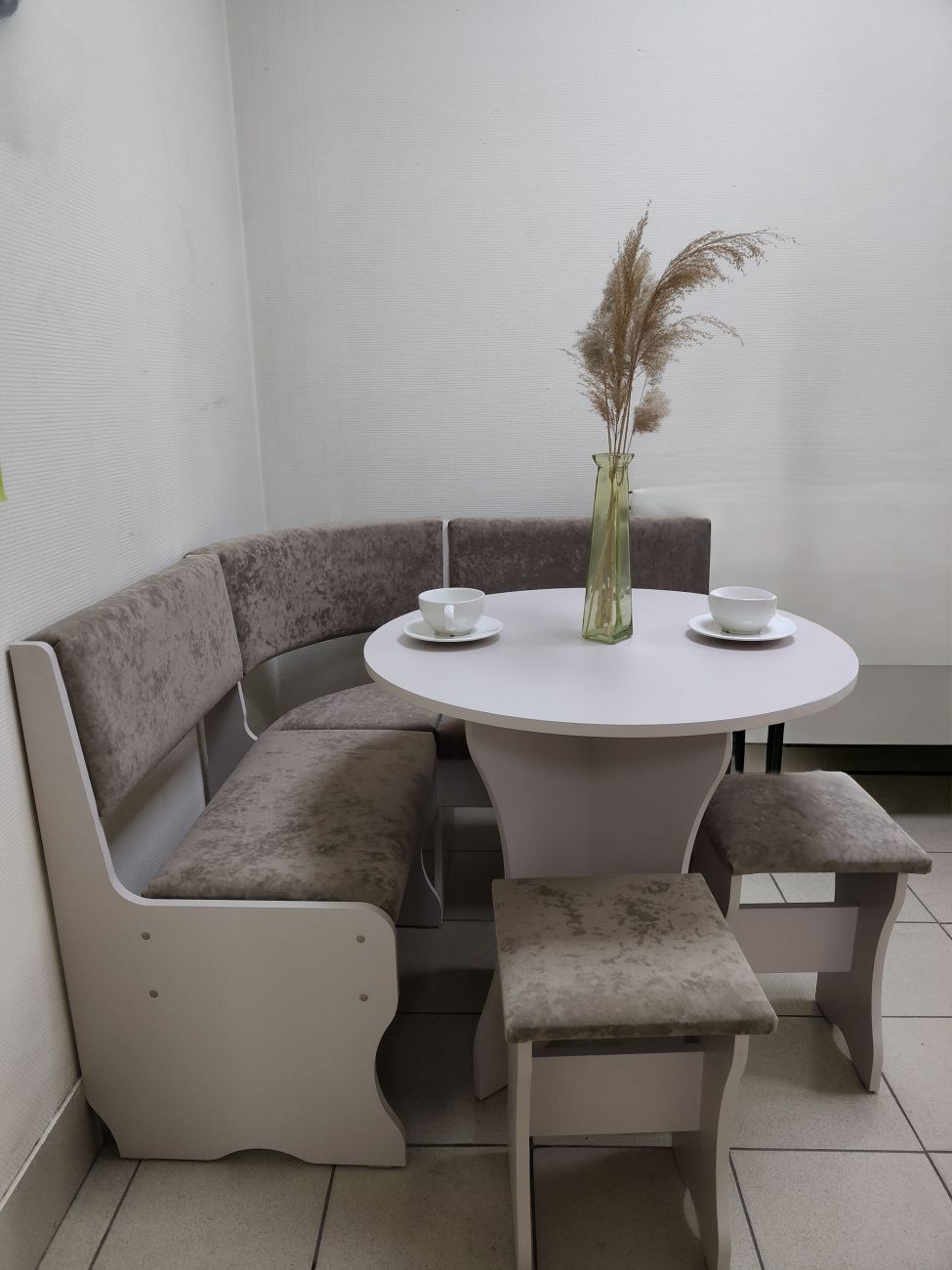 кухонный уголок лотос, лдсп мускат, велюр коричневый «Курс-Мебель»