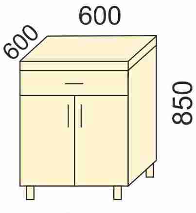стол 1 ящик 600 мадена «Курс-Мебель»